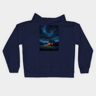 starry night sky Kids Hoodie